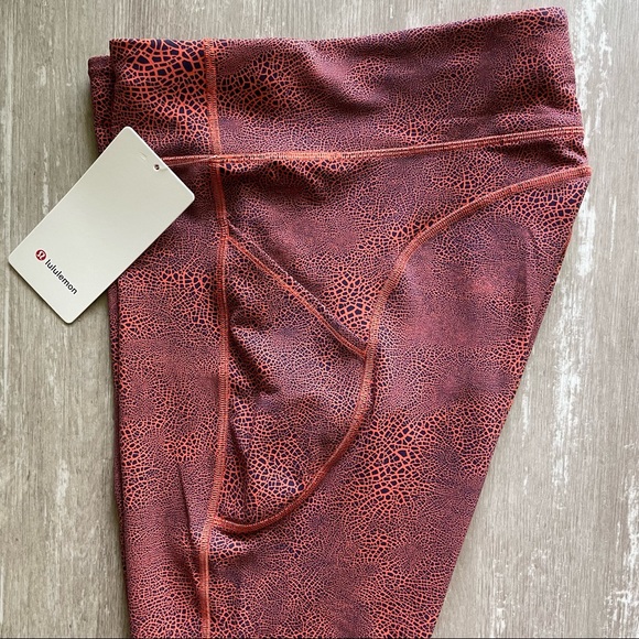 Lululemon Invigorate HR Tight 25" - Crackle Glaze Vintage Orange Larkspur - Picture 7 of 10